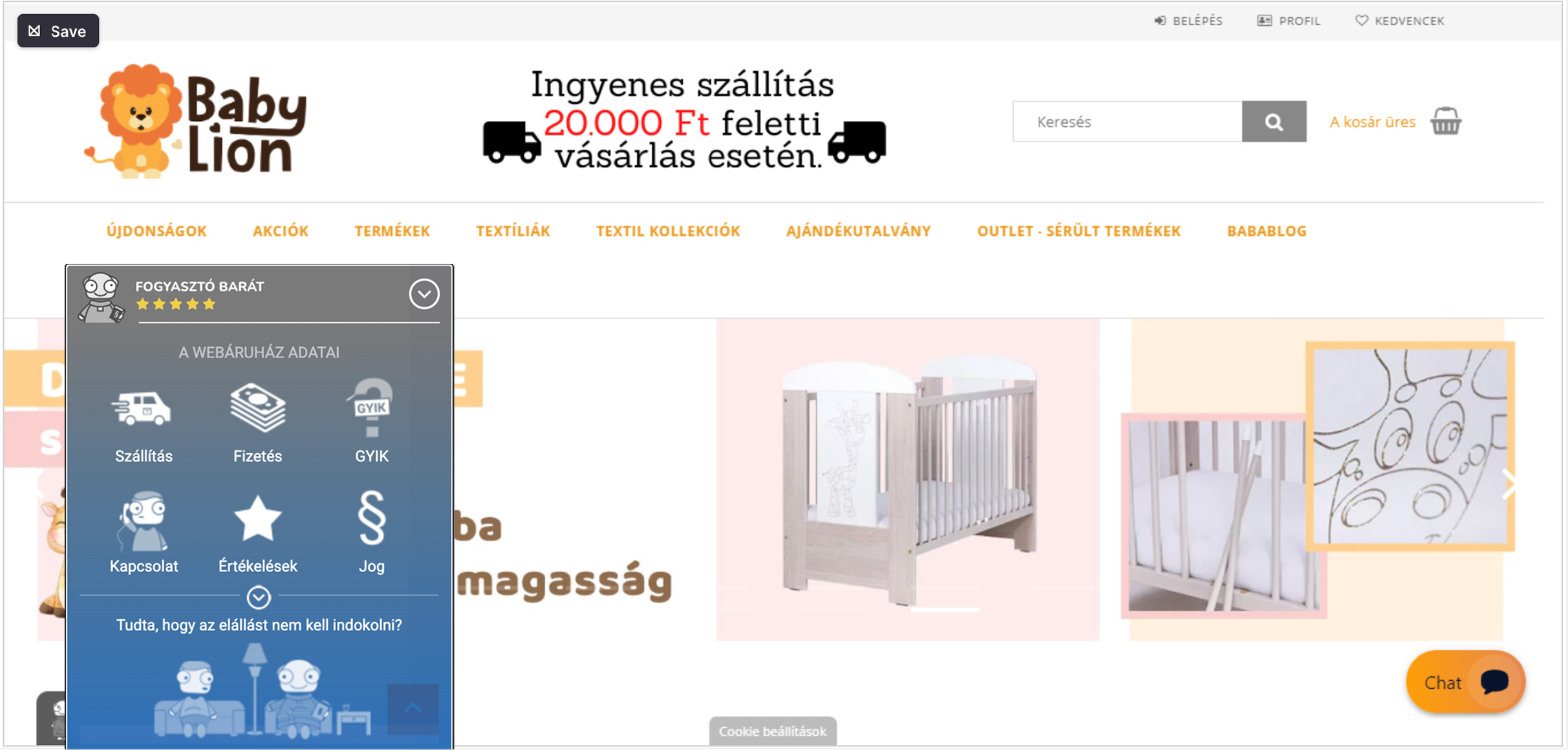 Widget nyitva mintakép